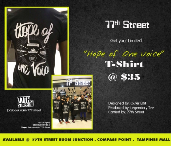 Limited Hope of One Voice Shirt availle @ 77th Street!